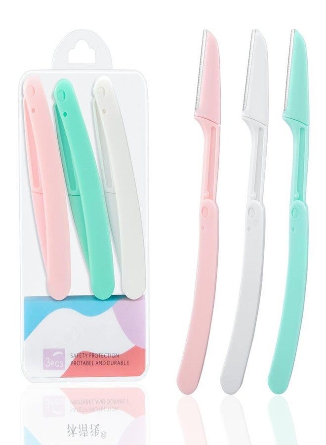 DAVALBA Eyebrow Razor For Women - Instant & Painless Facial Hair Removal Tool | Reusable Face Razor For Eyebrows, Upper Lip, Forehead, Chin, Peach Fuzz & Sideburns | Precision Dermaplaning Tool For Smooth, Glowing Skin (Multicolor,Pack Of 3) - Image 1
